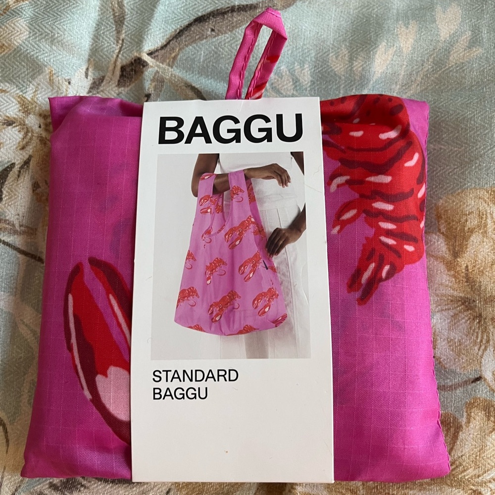 BAGGU Pink Lobster Reusable Bag